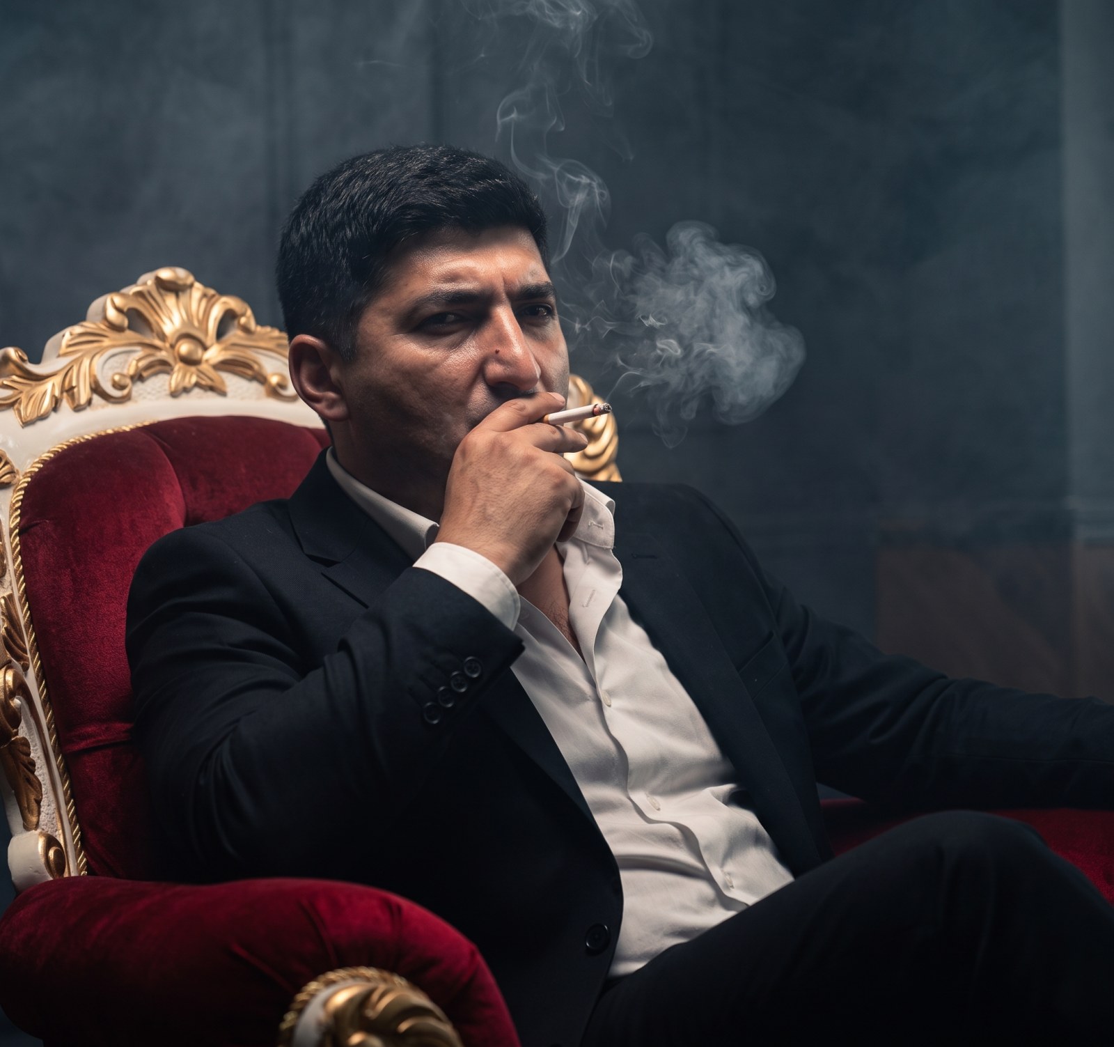 Şəxsi iş otağıda kresloda